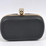 Black Box Skull Clutch Bag With Front Zip Detail