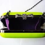 Green Candy Box Clutch Bag With Bow Clasp