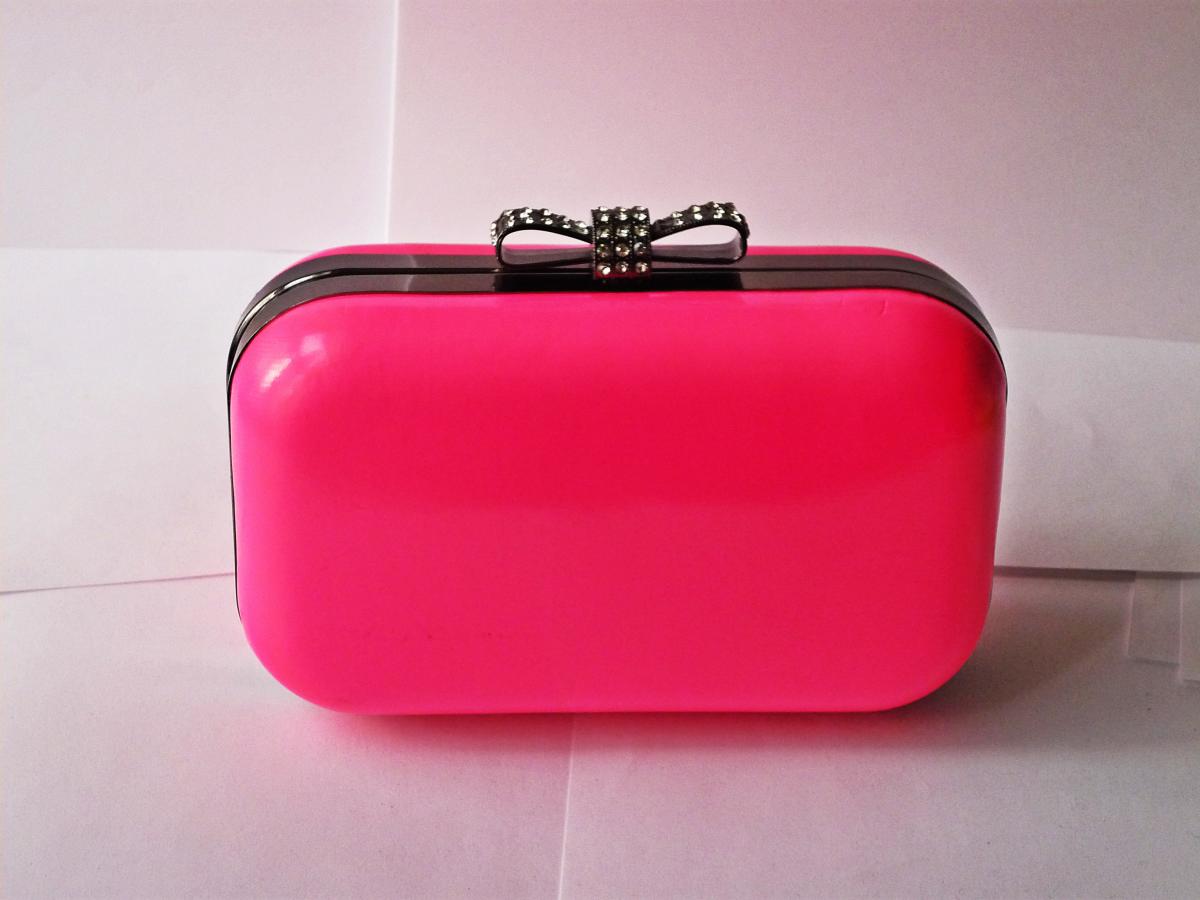 candy pink clutch bag